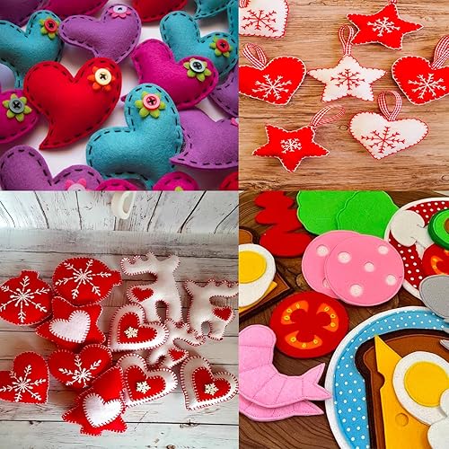 Miniatura 25 de HaoFeiJH Hojas de tela de fieltro negro – 6 cuadrados de fieltro – 8 x 12 1 colores cuadrados de fieltro suave, 0.059 in para coser, patchwork