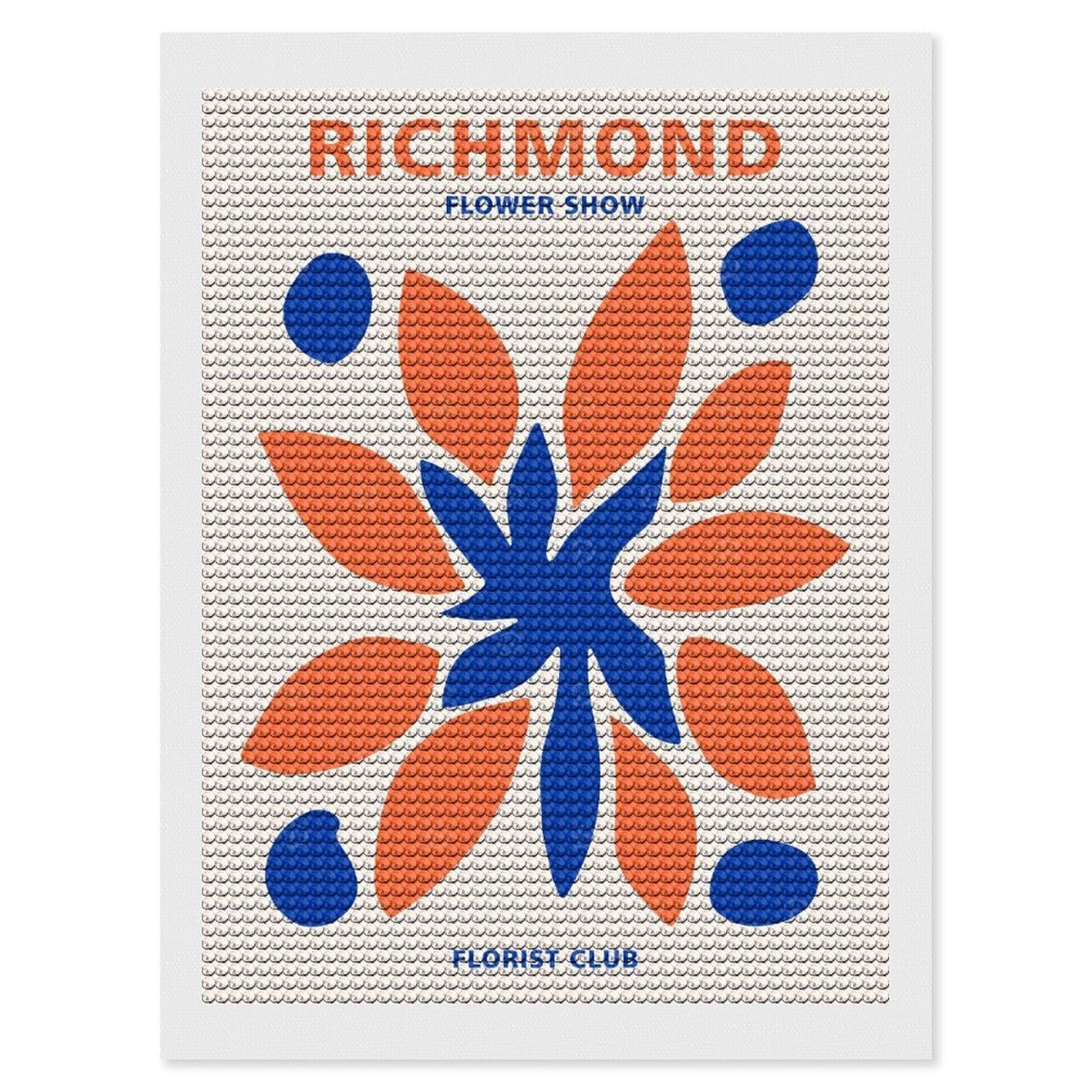 Junmoney Richmond Florist Club Diamond Art Kit 12"x16", Creative Leisure Activity, Complete Accessories, Vintage Style Decor, for Women