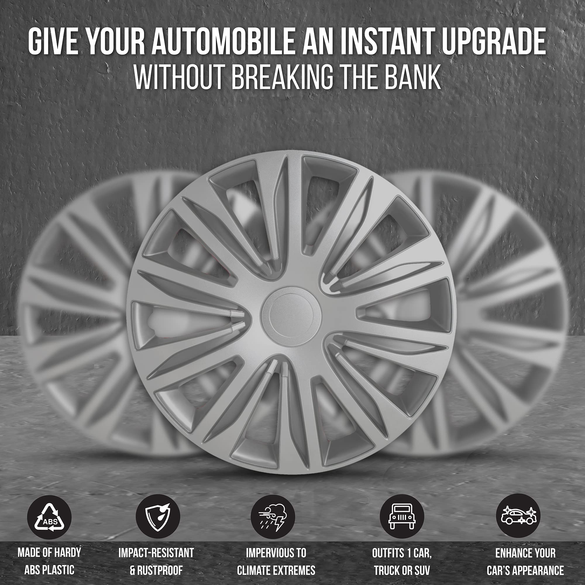 for Tesla Wheel Cover 19 inch Hubcaps Set of 4 Silver Black