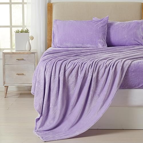 NY Loft Juego de sábanas de microforro polar ultrasuave con bolsillos extra profundos, juego de sábanas de vellón de terciopelo extra suave, forro
