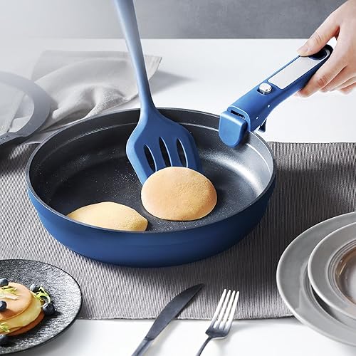 Miniatura 6 de CAROTE Juego de 21 piezas de ollas y sartenes antiadherentes, juego de utensilios de cocina antiadherentes, ollas y sartenes aptas para