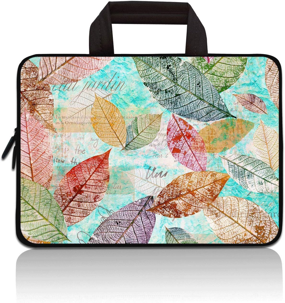 14 15 15.4 15.6 inch Laptop Handle Bag Computer Protect Pouch Holder Notebook Sleeve Neoprene Cover Soft Carrying Travel Case Fit Dell Lenovo Toshiba HP Chromebook ASUS Acer(Colorful Leaves)