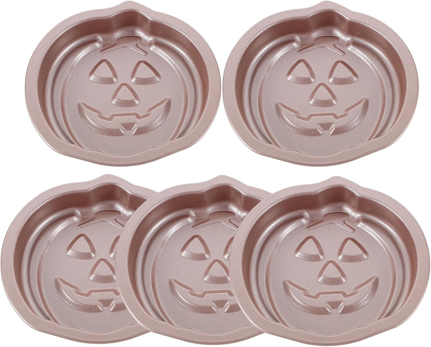 VOSAREA 5pcs Pumpkin Shaped Cake Baking Pans Halloween Carbon Steel