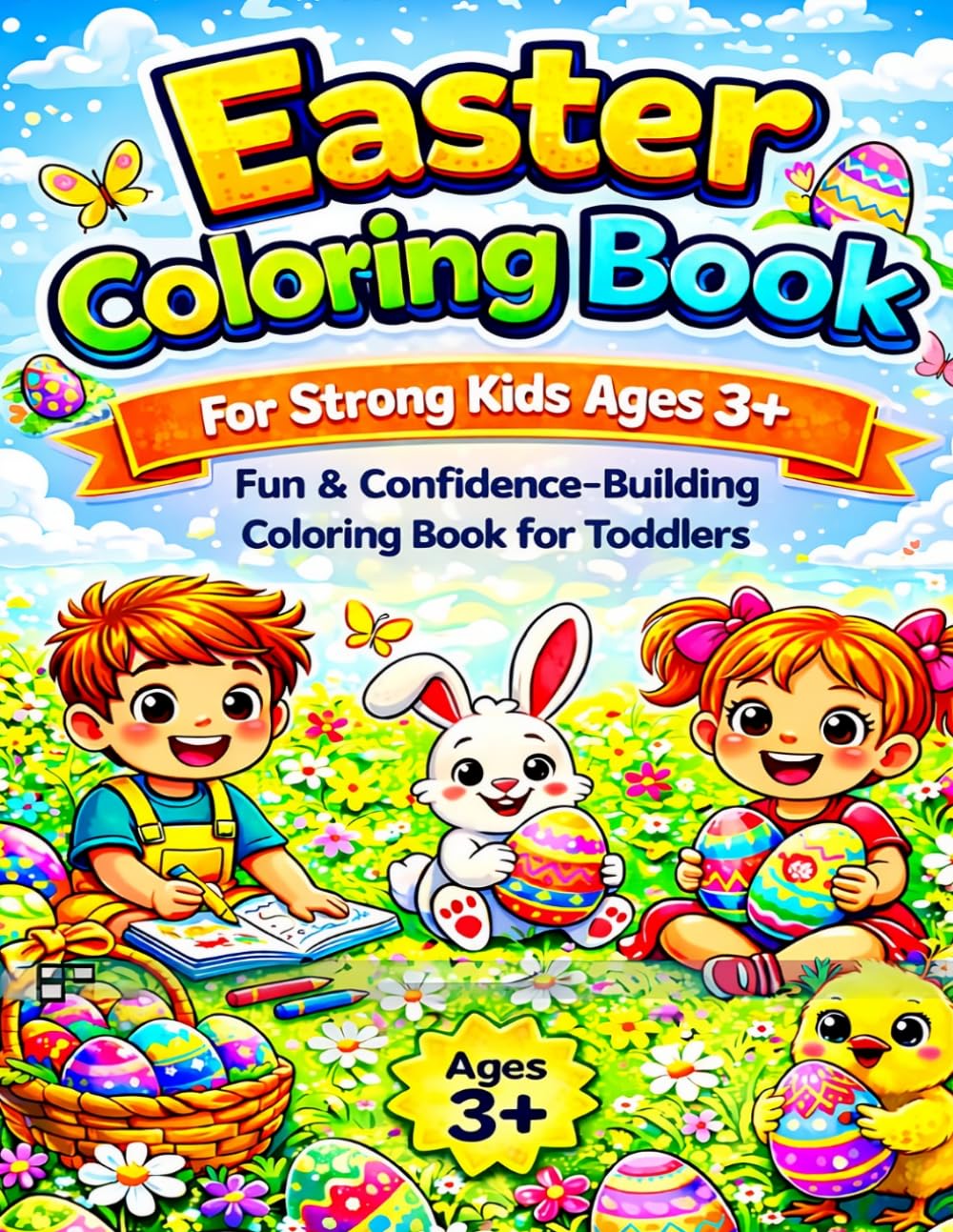 Easter Coloring Book for Strong Kids Ages 3+: Fun & Confidence-Building Coloring Book for Toddlers