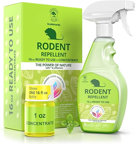 Miniatura 6 de Spray de aceite de menta natural, repelente de ratas no tóxico para repeler ratones y ratas, aerosol repelente de roedores, valor de 2 botellas, 16