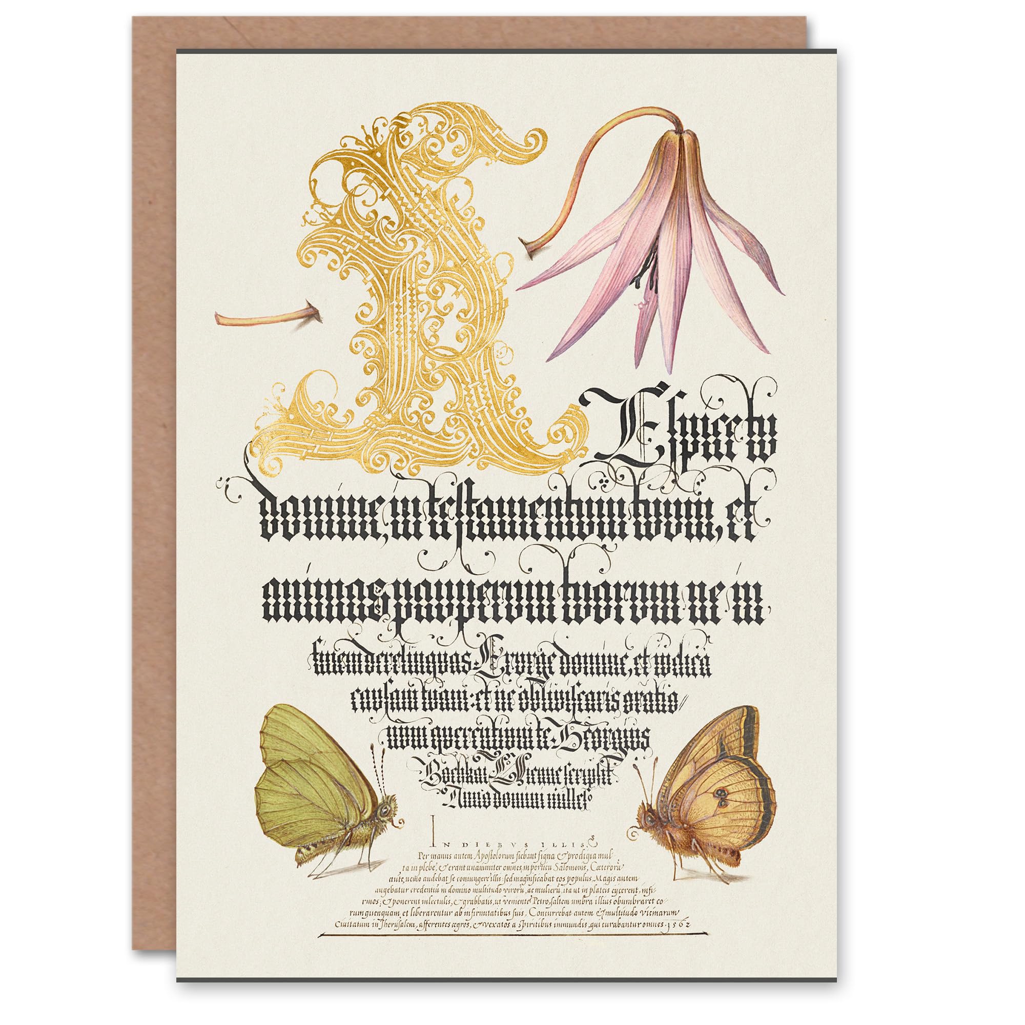 Artery8 Model Book of Calligraphy Art Card Dog Tooth Violet and Butterflies
