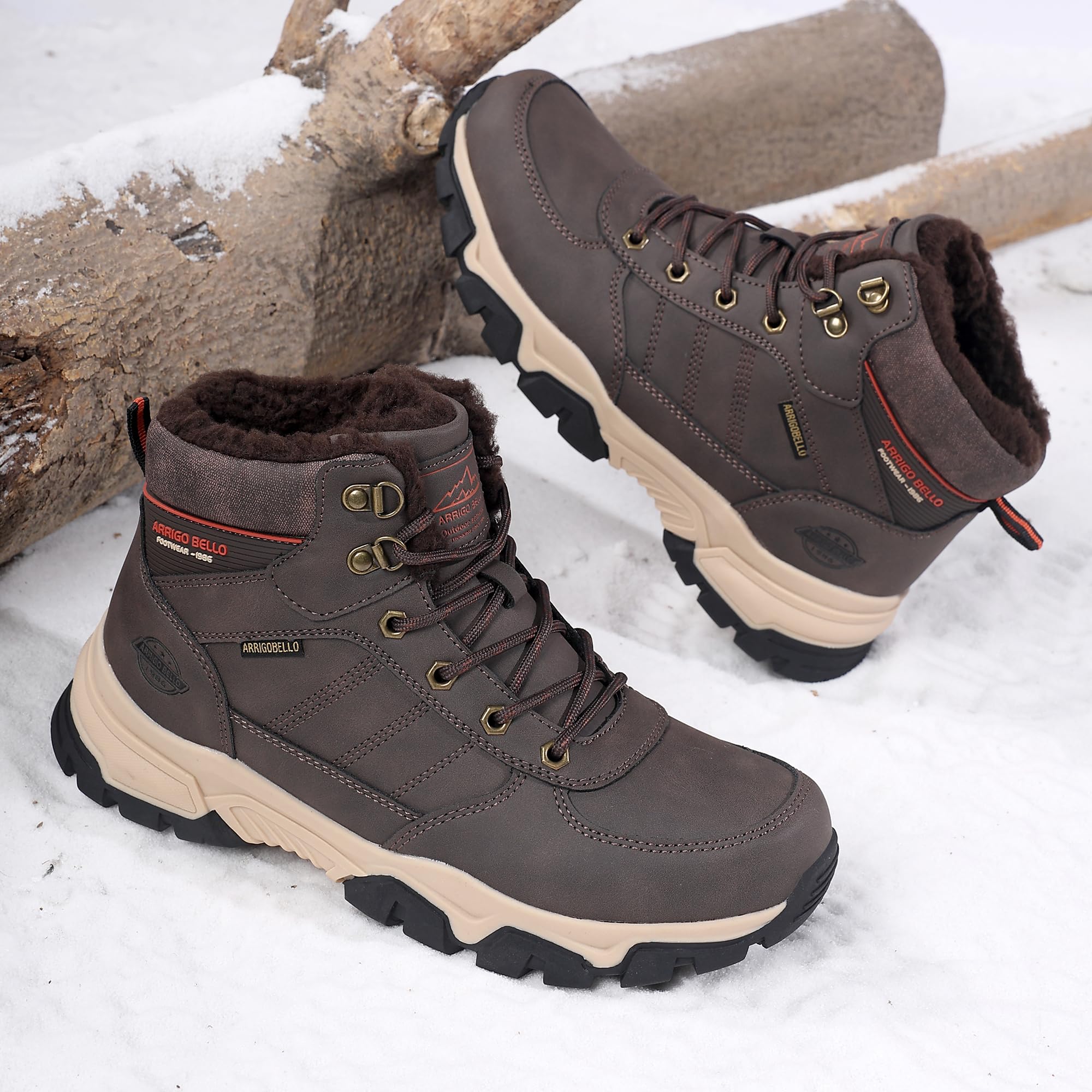 ARRIGO BELLO Stivali Uomo Invernali Scarpe Invernale Scarponcini Neve Stivaletti Antiskid Caldo Trekking Montagna Boots Taglia 41-46