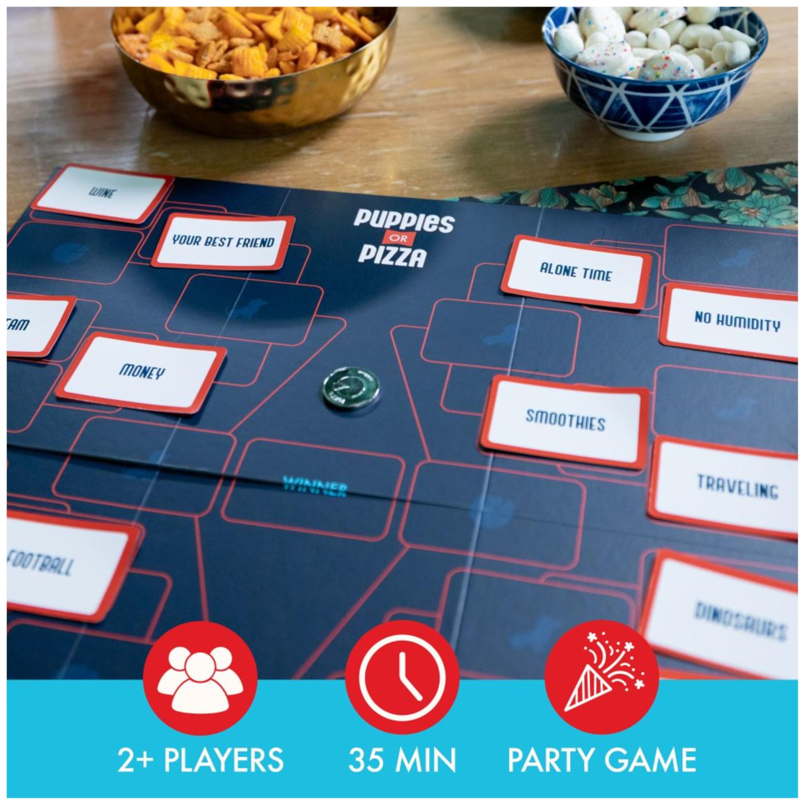 Welpen oder Pizza? das Kartenspiel der unmöglichen Entscheidungen | Familienspiele, Erwachsenenspiele, Reisespiele, Campingspiele | Partyspiele für Erwachsene & Kinder ab 8 Jahren