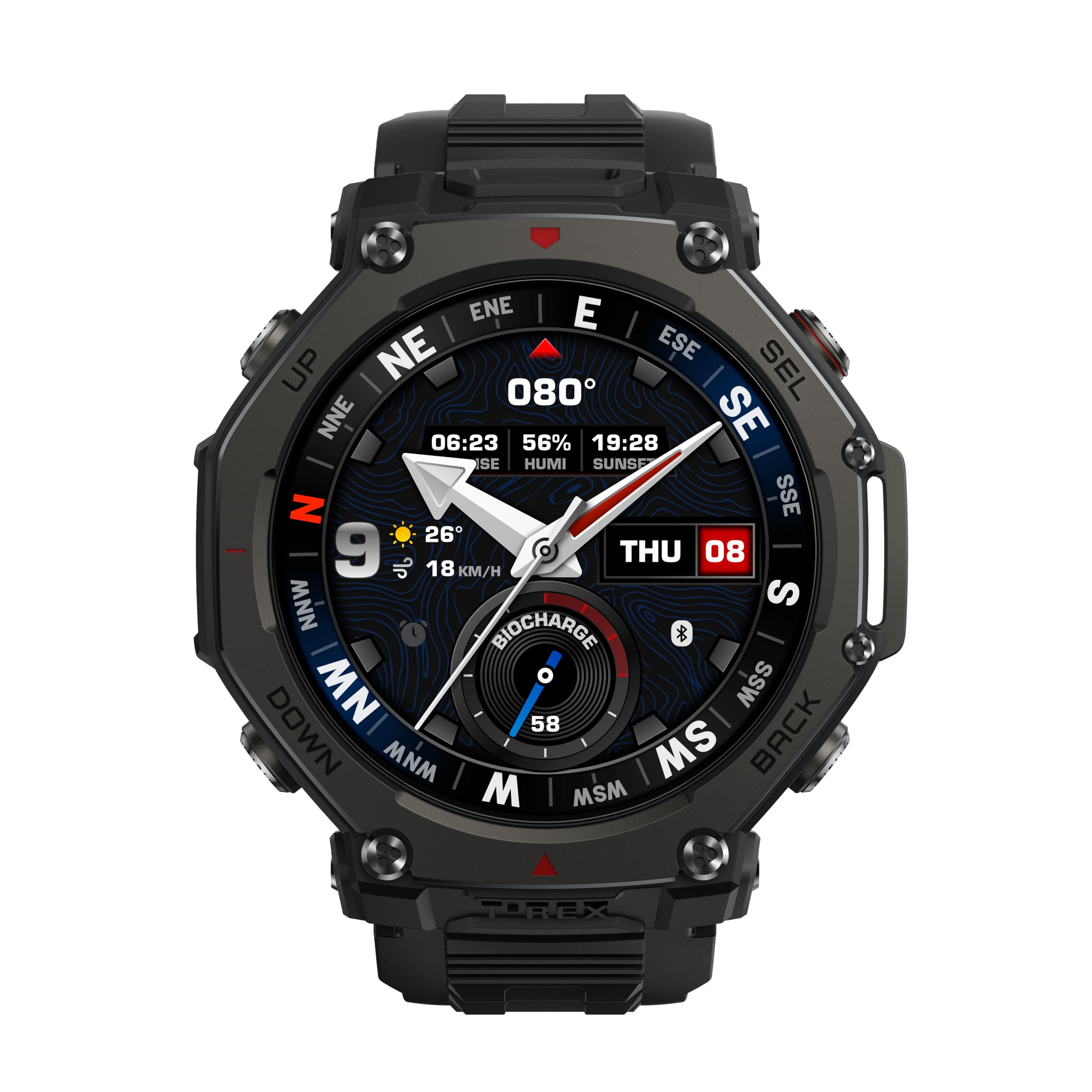 Amazfit T-Rex 3 Pro Smartwatch Outdoor 48mm Display AMOLED in Zaffiro, Ghiera in Titanio, GPS Dual Band, Mappe Offline, 25 Giorni di Autonomia, Torcia Integrata, 10 ATM, 180+ Modalità Sport