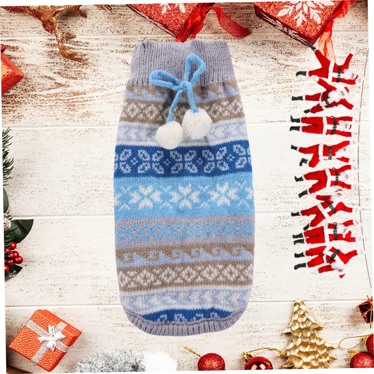 INOOMP Lot De 3 Adorables Pulls De Noël pour Chiens sans Manches À Capuche Vêtements pour Animaux De Compagnie Chauds Et Confortables Taille XS