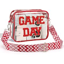 Game Day Clear Bag Stadium Approved - 9" x 7" x 2.5" Small Crossbody Purse for Women, Perfect for Baseball Soccer Fans