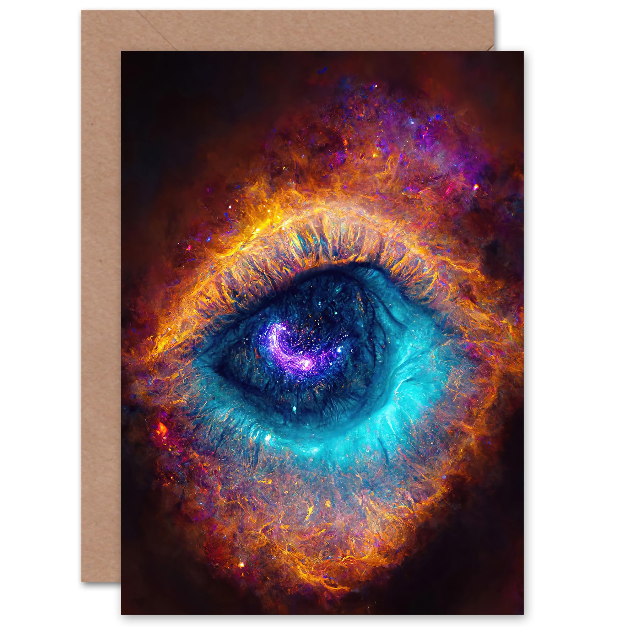 Artery8 The Eye of God Space for Him or Her Man Woman Birthday Thank You Congratulations Blank Art Greeting Card