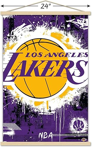 Miniatura 3 de Trends International NBA Los Angeles Lakers - Póster de pared con logotipo Maximalist 23 con marco magnético