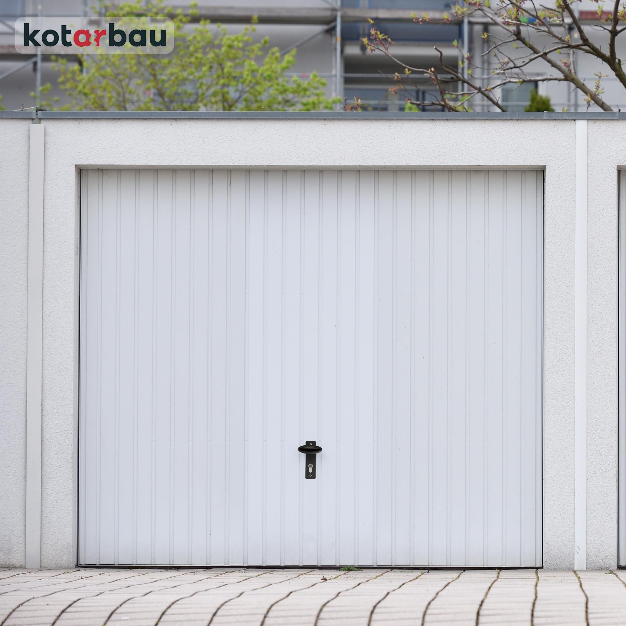 KOTARBAU® Cerradura para Puertas de Garaje batientes, Puertas de almacenes, rejas, Cerradura de embutir, Cerradura para Puertas y portones 60 mm, Cerradura Vertical - Juego Completo