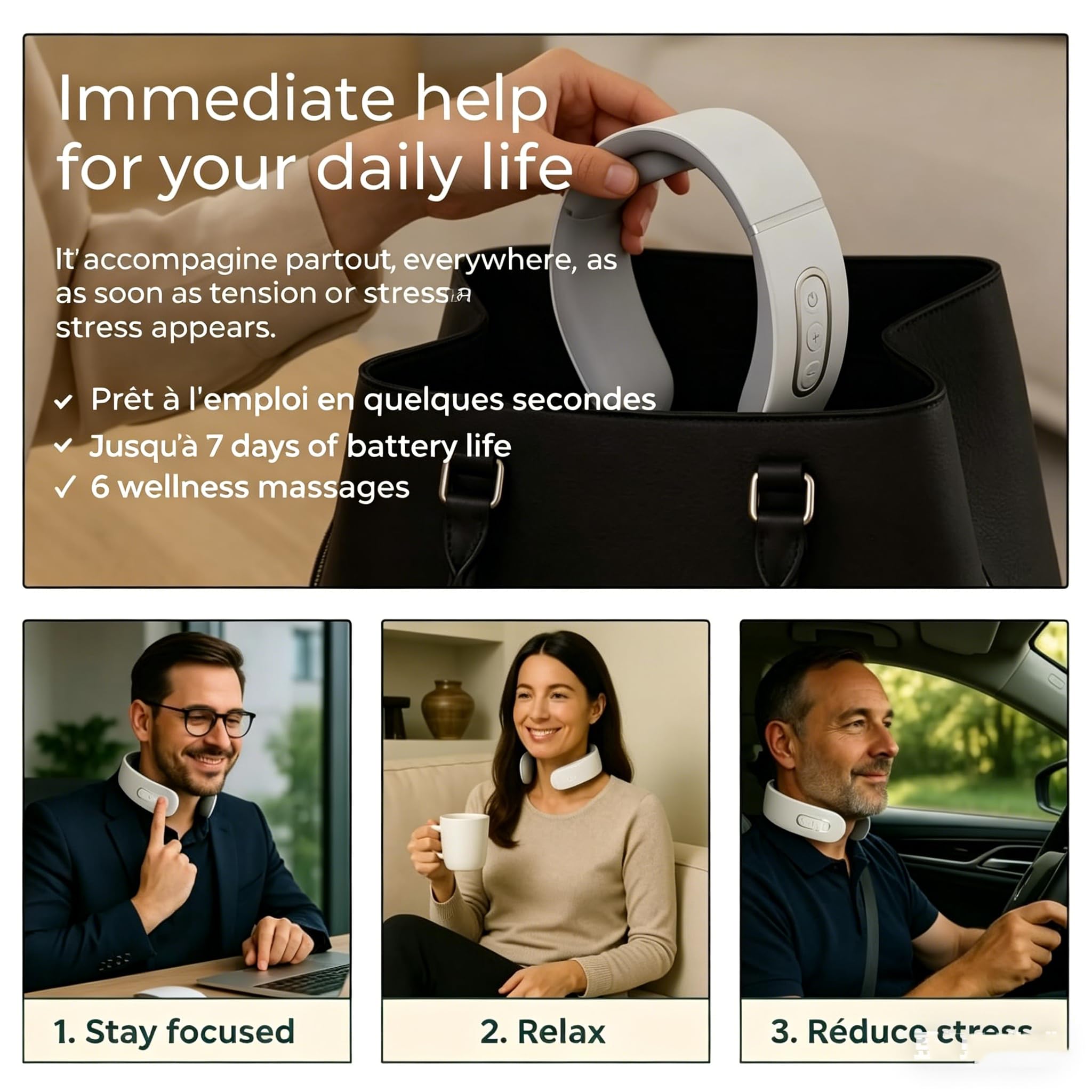 Neuroneck Pro, Soluzione 11 in 1 Il Collo, Massaggiatore Cervicale Neuroneck Pro,modello 2026, Pratico Funzionale, 6 Modalità, 9 Livelli Intensità, Design Migliorato 4 Testine,design Ergonomico (b)