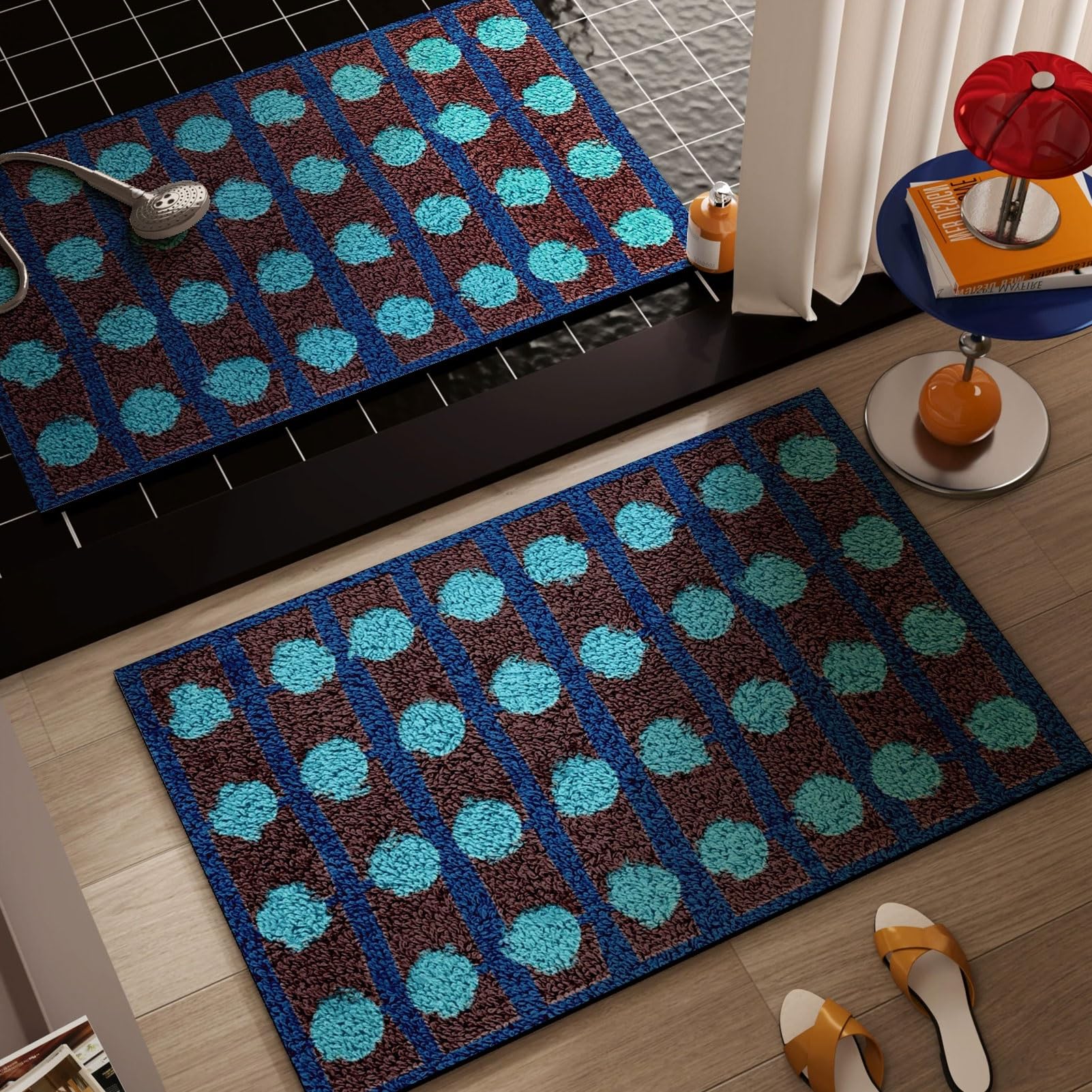 Tapis absorbant en boue de diatomée ultra sec pour sol de douche et bain