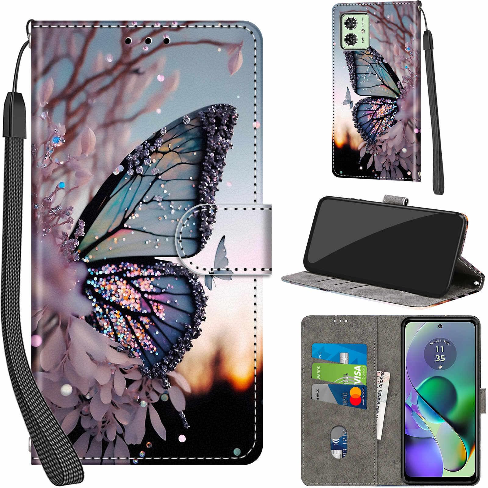 Custodia Per Motorola Moto G54 5G / G54 Power, Cover In Pelle PU Con Portafoglio, Slot Per Carte E Supporto, Chiusura Magnetica, Colore Dente Di Leone
