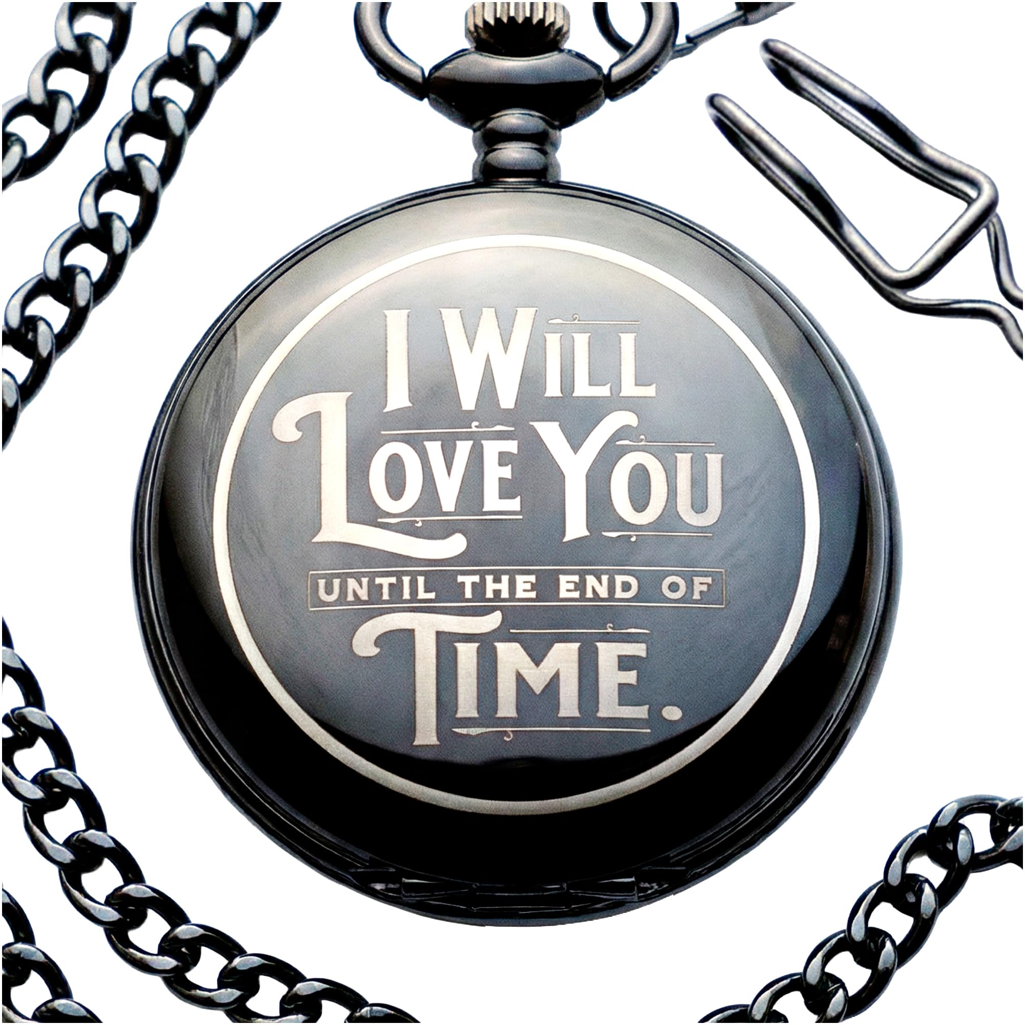 Red Dot Laser Engraved Pocketwatch