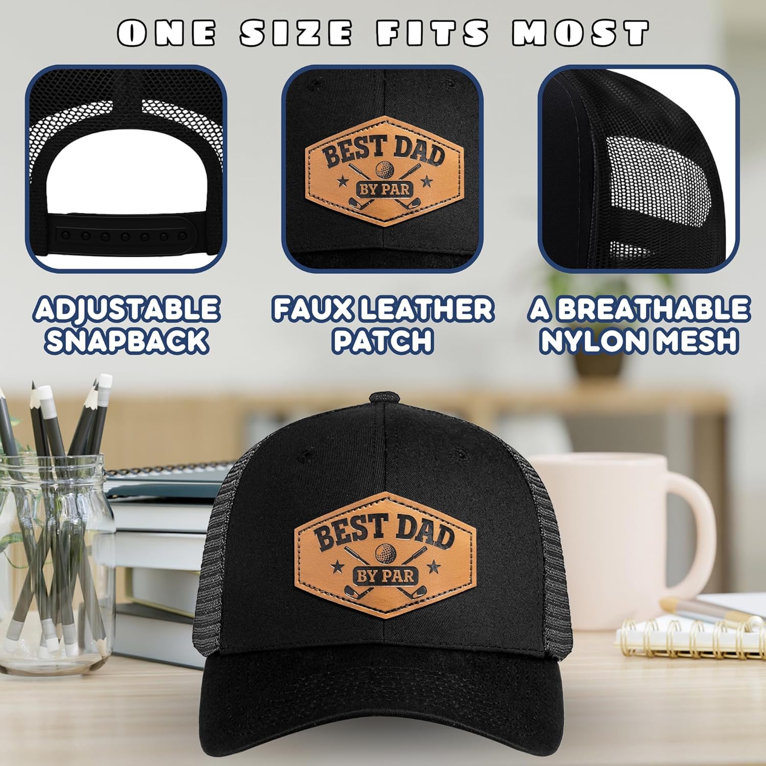 Pawzity Fathers Day Hat from Daughter, Son - Dad Golf Hats for Men - Fathers Day Birthday Gifts for Dad - Trucker Hat