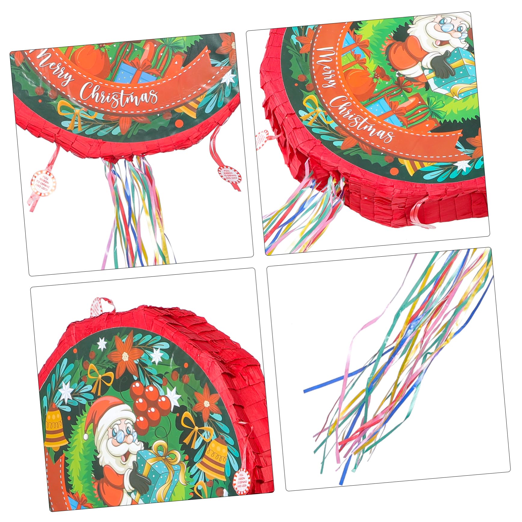 Piñata Père Noël En Papier - Décoration De Fête, à Remplir De Bonbons, Pour Anniversaire Ou Noël (43x43 Cm)