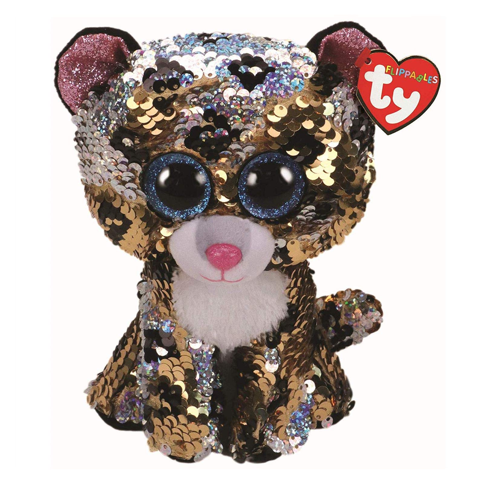 Ty Beanie 36796 Sterling Leopard Flippable-Med, Multicolored