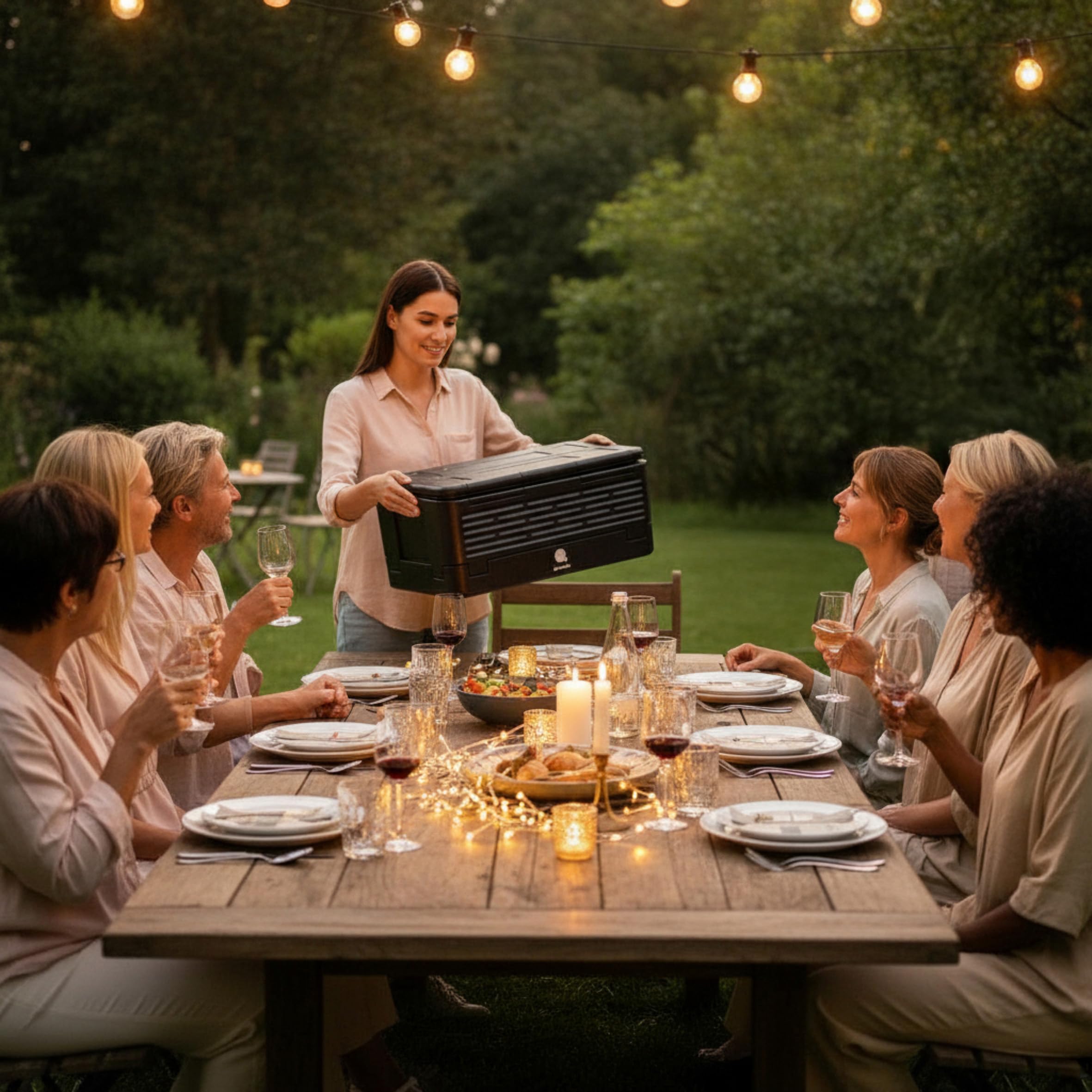 Thermobox groß faltbar schwarz zum Warmhalten und Kühlen - 42 L - Essen Warmhaltebox klappbar 60 x 41 cm - Styropor Klappbox Kühlbox Isolierbox für Speisen Getränke mit isolierendem Deckel
