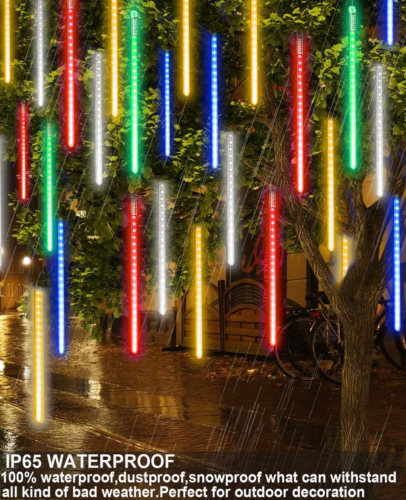 EAGWELL Meteor Lights Outdoor, 50cm 20 Tube 1080 LEDs Christmas Meteor ...