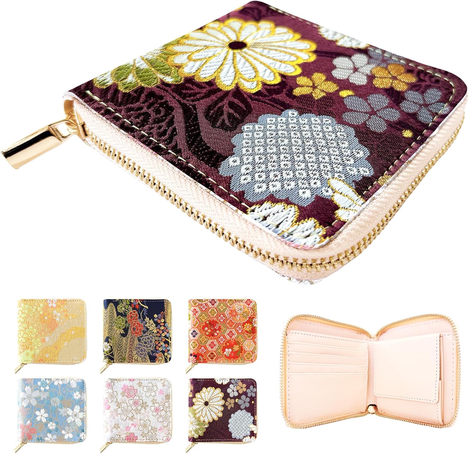 新品percheペルケ本田あつみさん ハートのお花が可愛い羊革二つ折り 新品percheペルケ本田あつみさん ハートのお花が可愛い羊革二つ折り