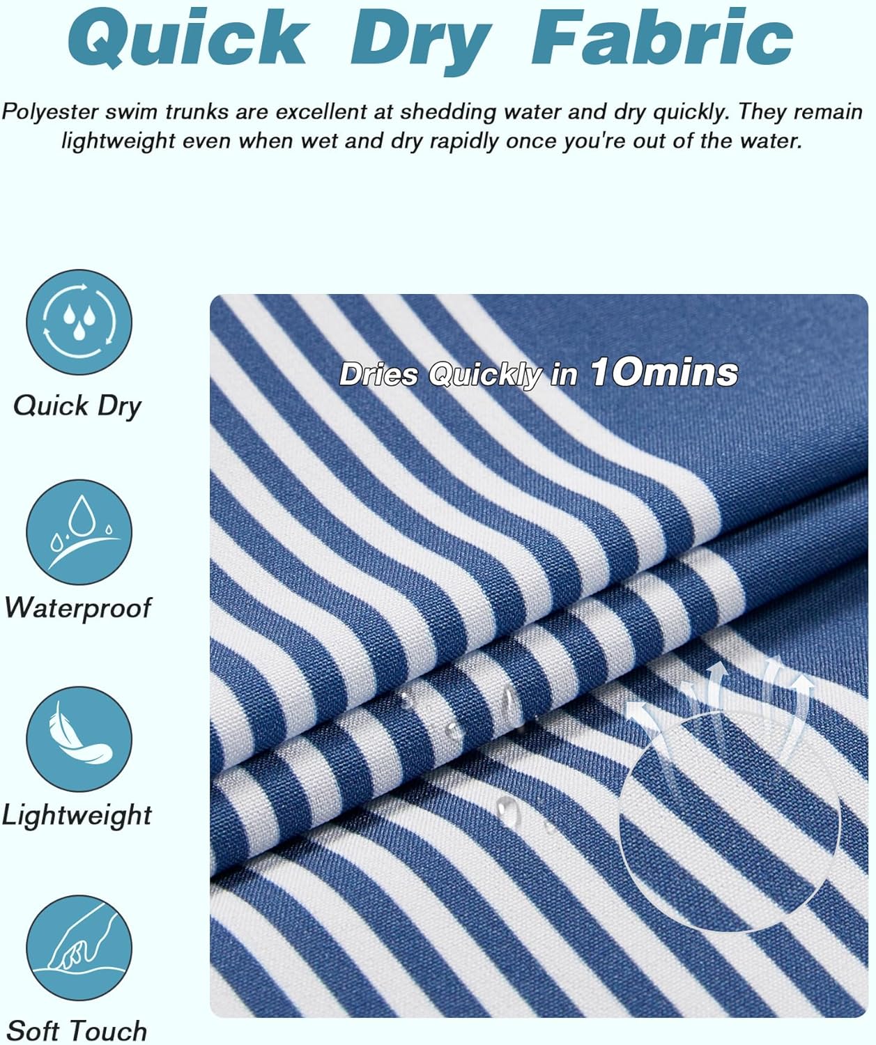 zeetoo Mens Swim Trunks with Compression Liner 5.5" Quick Dry Swim Shorts with Zipper Pockets Bathing Suit - Image 6