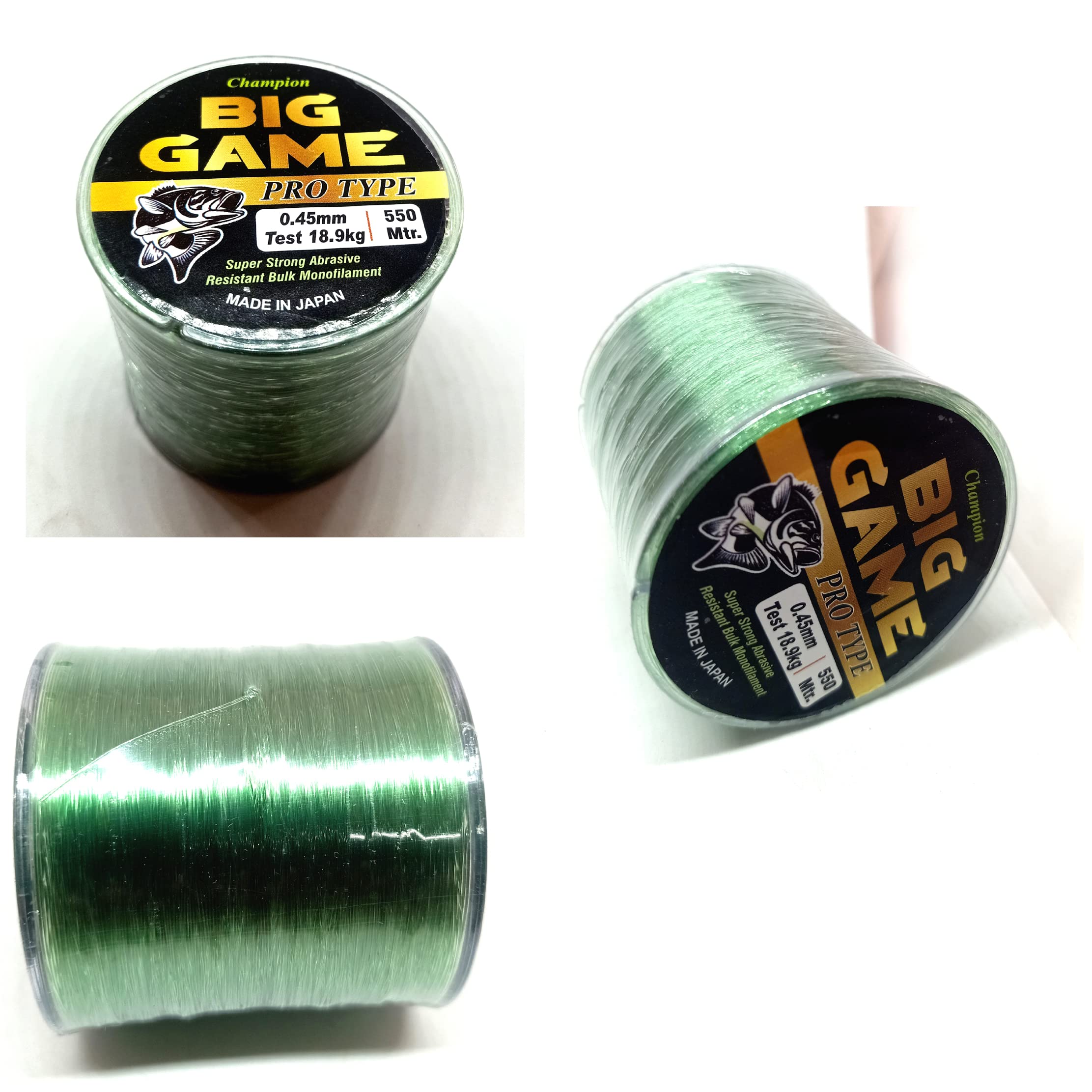 Coral-BigGame Dia 0.45mm Length 550Meter Colour Green Monofilament Fishing Line (Pack of 3)-image-38
