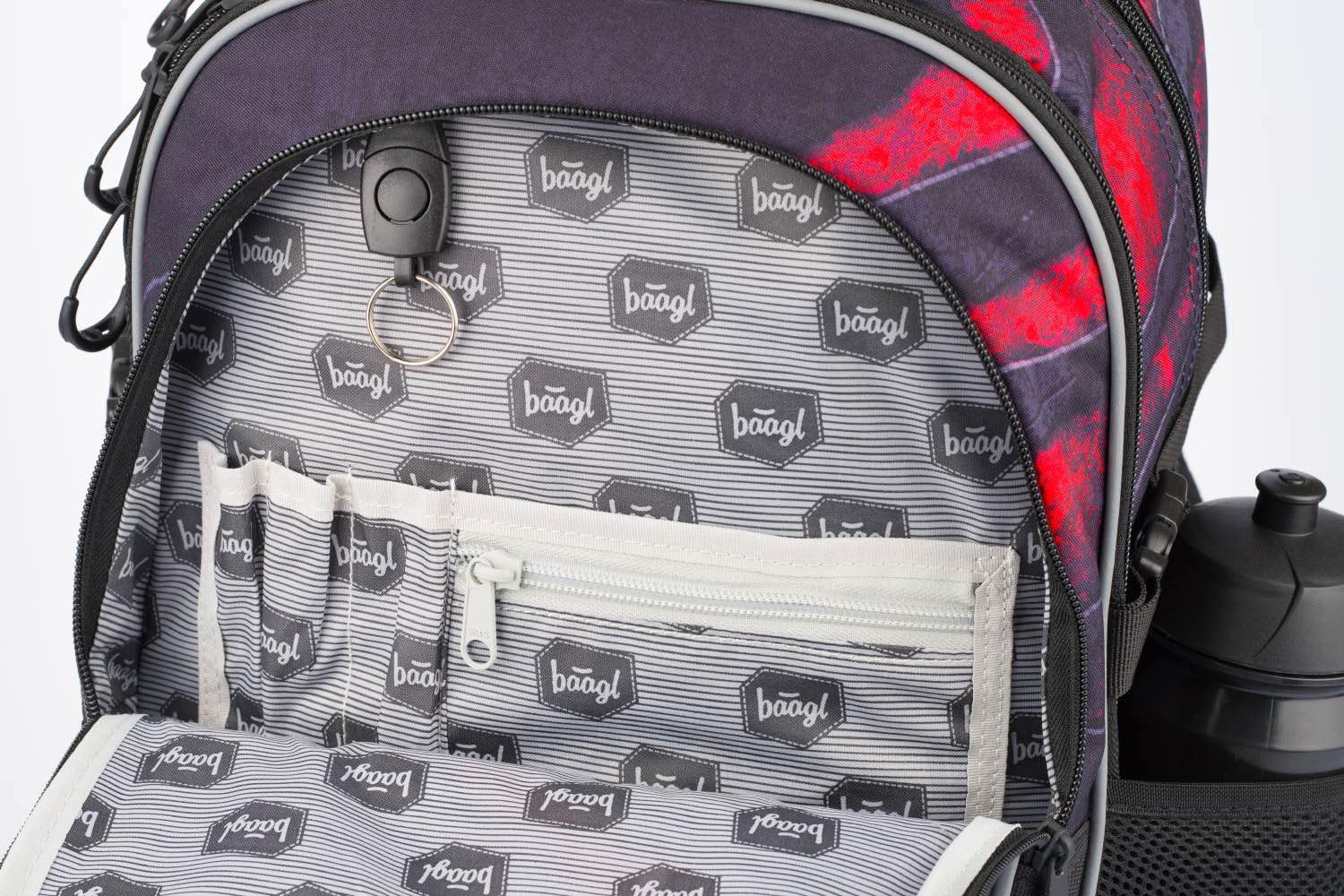 Baagl Mochila para niños, mochila escolar para niños con espalda ergonómica, correa de pecho y elementos reflectantes, Volcán 2