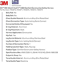 Vista 3 de 3M 1403073 DBI-SALA ExoFit X300 Arnés de seguridad de construcción cómodo, protección contra caídas, OSHA, ANSI, anillo en D trasero de aluminio