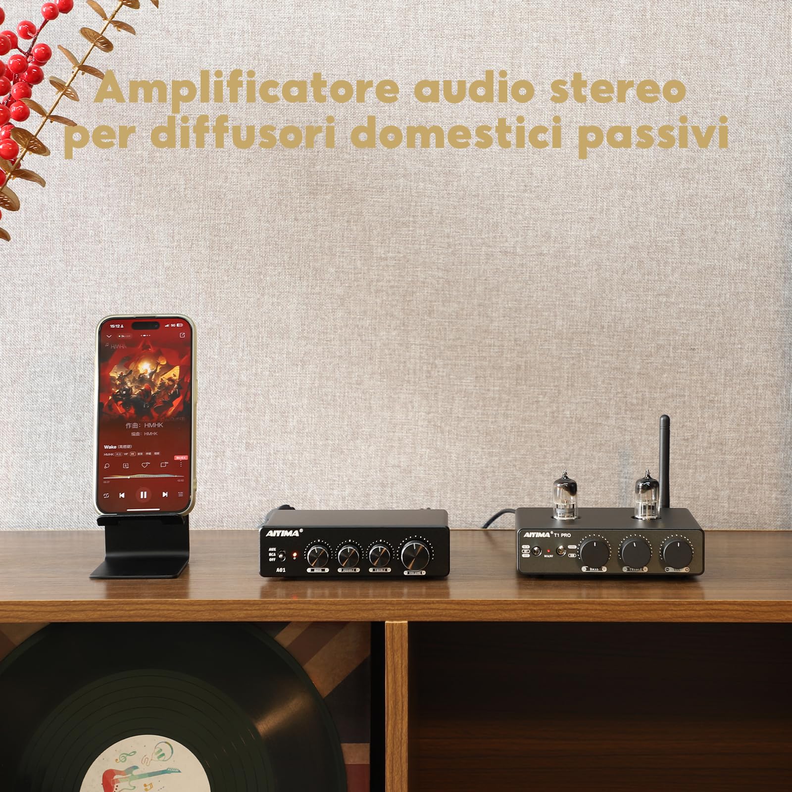 AIYIMA A01 TPA3116 Amplificatore di potenza 2.0/2.1 CH Stereo HiFi Amplificatore di Classe D Integrato per altoparlante domestico 100W Mini Amplificatore con Bass Alto Treble Control