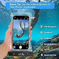 Vista 2 de Bolsa universal impermeable para teléfono, paquete de 2 unidades, funda impermeable compatible con iPhone 14 Pro Max/13/12/11/XR/X/SE/8, Galaxy