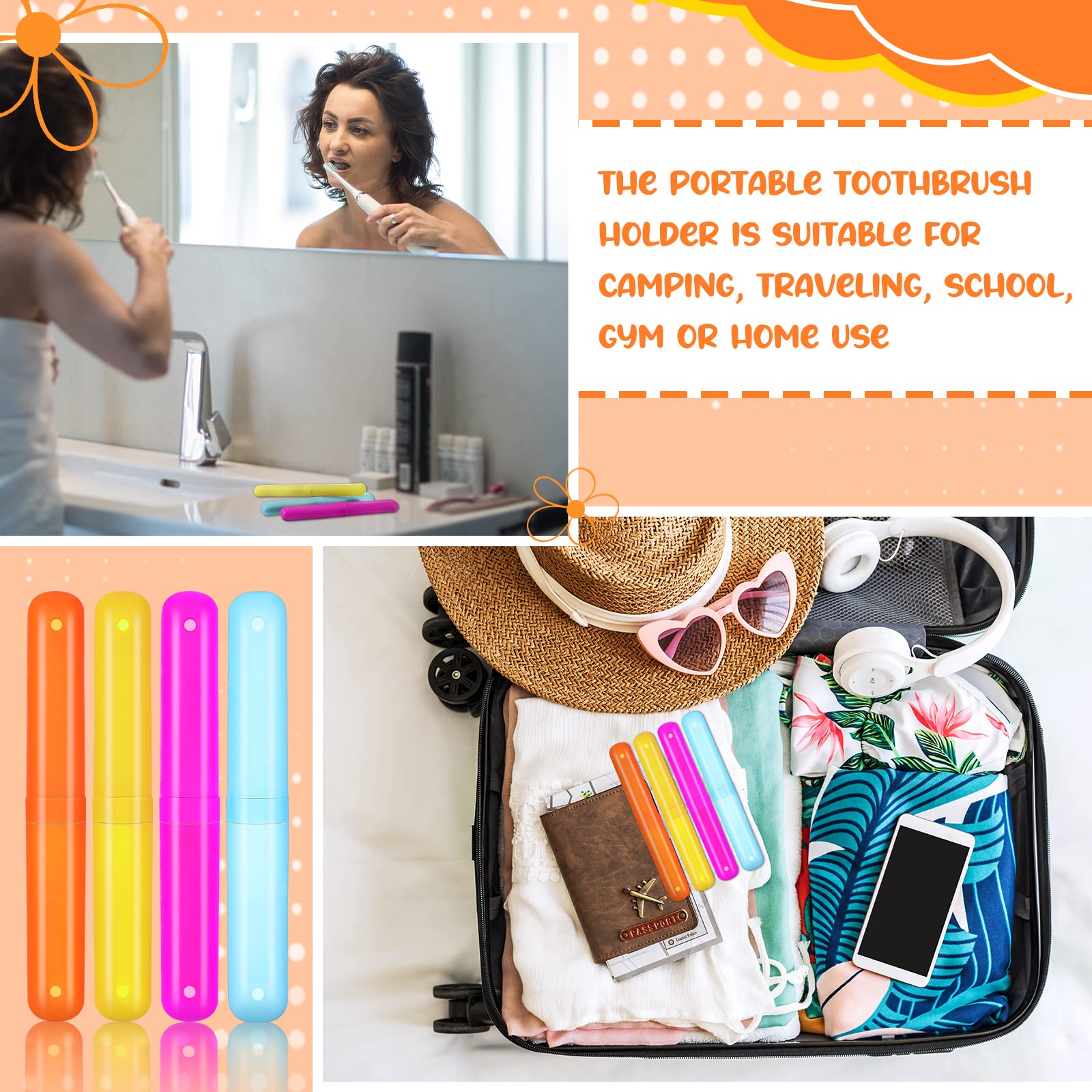 Lallisa 150 fundas de viaje para cepillo de dientes de plástico, portátil, a prueba de polvo, transpirable, para viajes, interiores, exteriores, viajes, hogar, camping, escuela