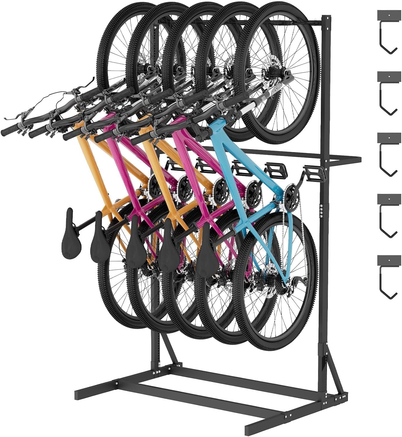 NBYTLT Freestanding Bike Storage Rack, Bike Rack Stand for Max 5 Bikes