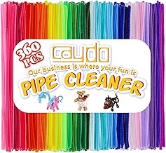 Caydo 360 Pieces Pipe Cleaners 40 Assorted Colored Chenille Stems for Art and Crafts, Children’s Craft Supplies and Mother's Day decorations (6 mm x 30 cm)