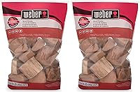 Vista 14 de Trozos de madera de mezquite Weber, para asar a la parrilla y ahumar, 4 libras (Paquete de 2)