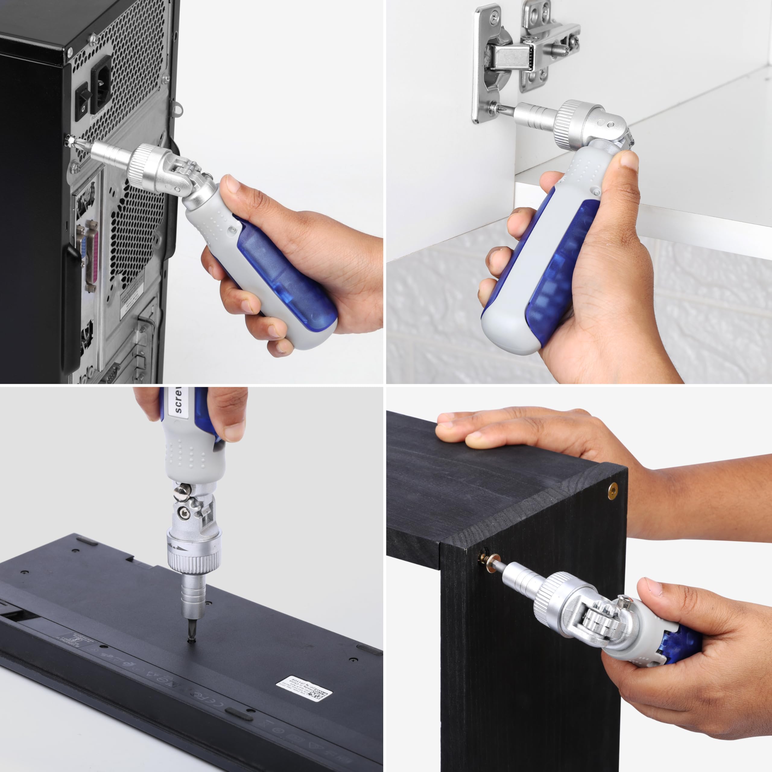 Belle Vous 14-in-1 Ratschenschraubendreher – Mit 14 Bits Im Griff, Magnetisch, Verstellbarer Winkel