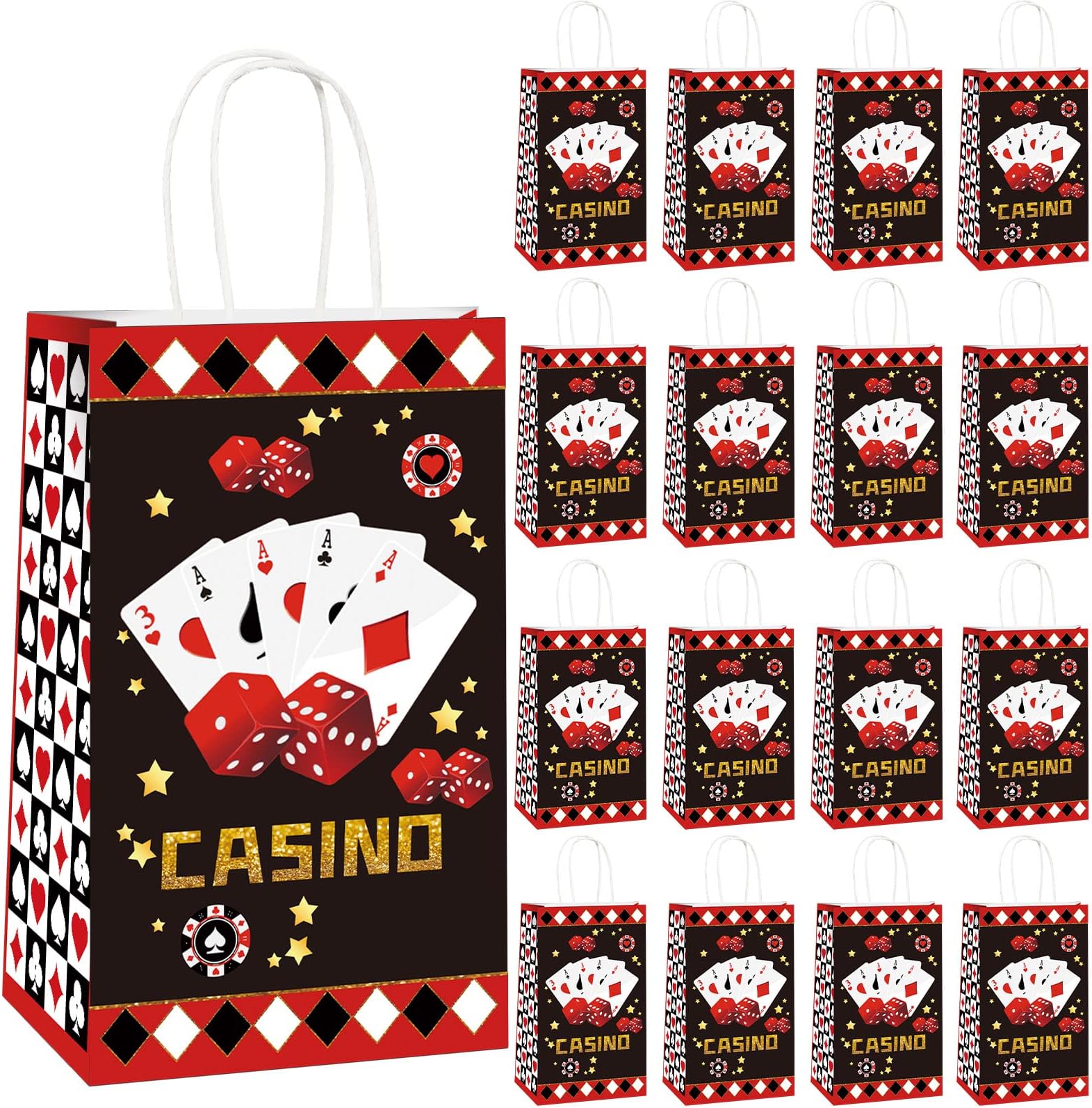 Amazon.com: Outus 24 Pcs Casino Party Favor Gift Bags Casino Theme ...