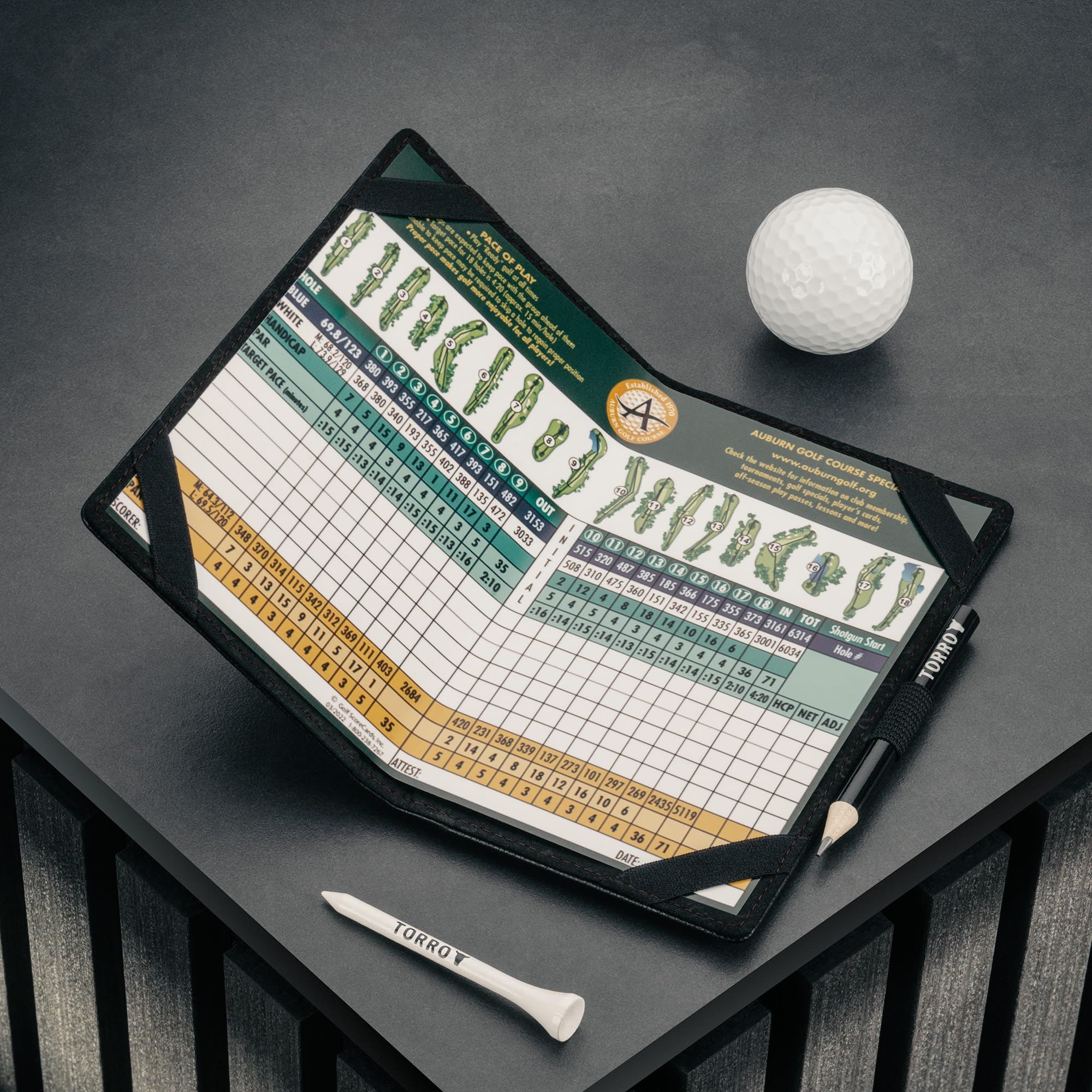 TORRO Porta Segnapunti da Golf Regolare - Porta Carte segnapunti da Golf in Vera Pelle con Slot per Carte e Passante per Matita