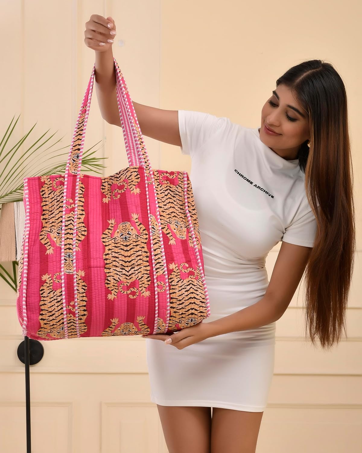 Marubhumi Women Lightweight Travel Bag Purse Cotton Shoulder Tote Bag For Shopping Grocery & Beach Bag - Image 5