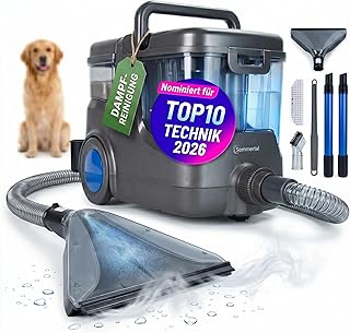Sommertal HYDRO 9000 MAX Waschsauger | 1.000W, 20 kPa | Teppichreiniger & Polsterreiniger mit integriertem Dampfsauger und Nasssauger-Funktion für Teppich, Sofa, Auto-Innenraum & Matratzen