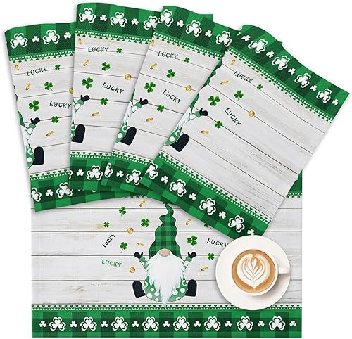 Vista 612 de Juego de 6 manteles individuales rojos para el día de San Valentín, diseño de corazón de San Valentín, resistentes al calor, lavables, manteles