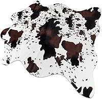 Vista 16 de Sgizoku Alfombra con estampado de vaca, 3.6 x 2.5 pies, alfombra de piel de vaca sintética, bonita alfombra de área divertida, decoración