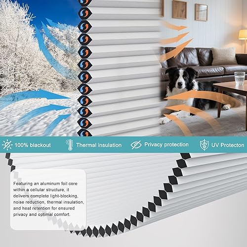 Miniatura 4 de Persianas celulares MYshade personalizadas, persianas opacas para ventanas, de arriba hacia abajo hacia arriba (TDBU), persianas celulares para