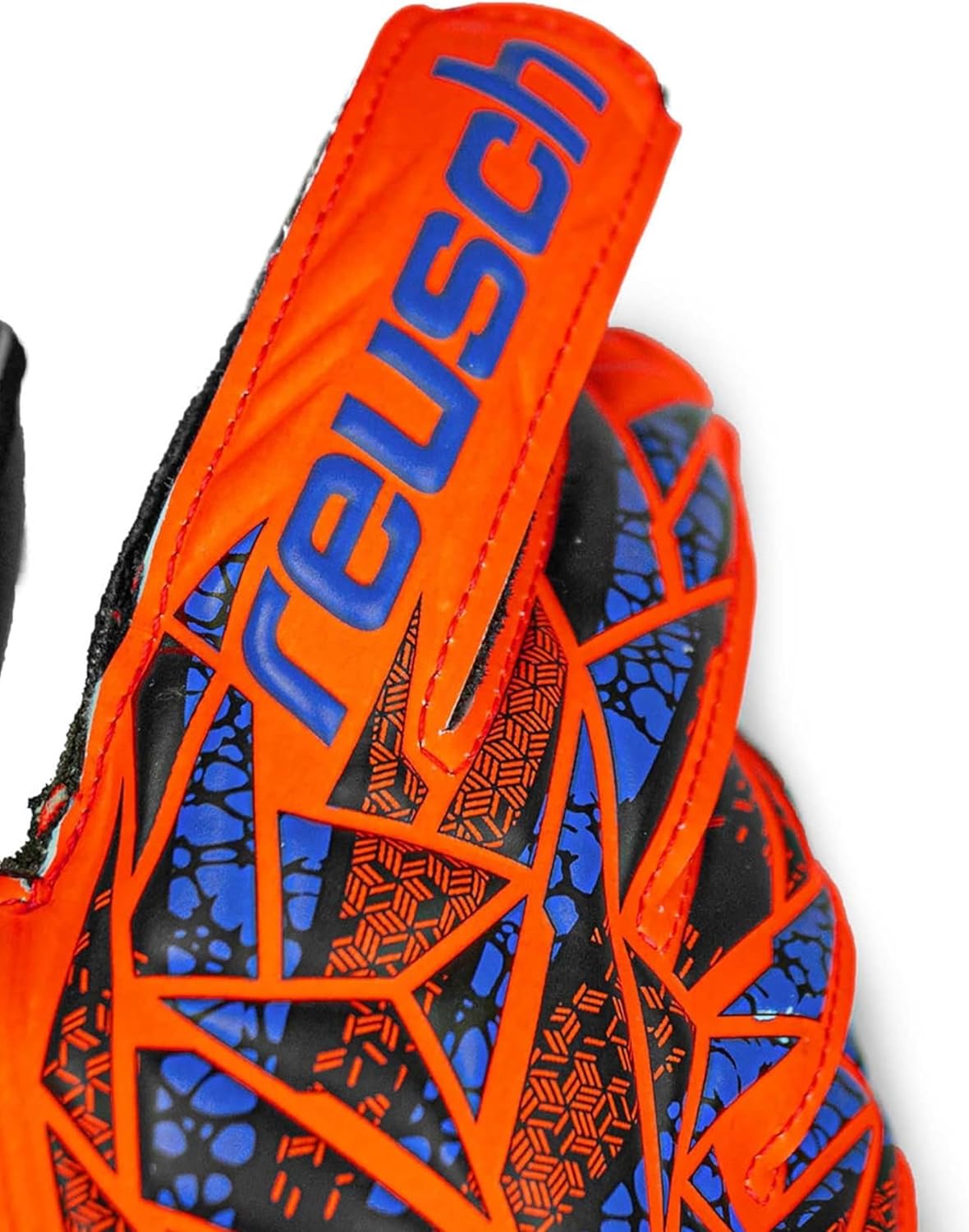 Reusch Attrakt Silver Junior Goalkeeper Gloves, Hyper Orange/Electric Blue/Black, Size 5 - Image 7