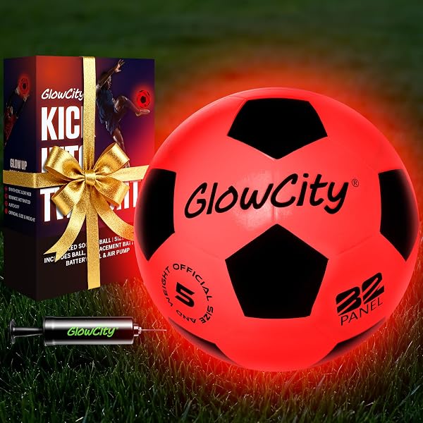 GlowCity Glow in The Dark Soccer Ball Sizes 3 4 5