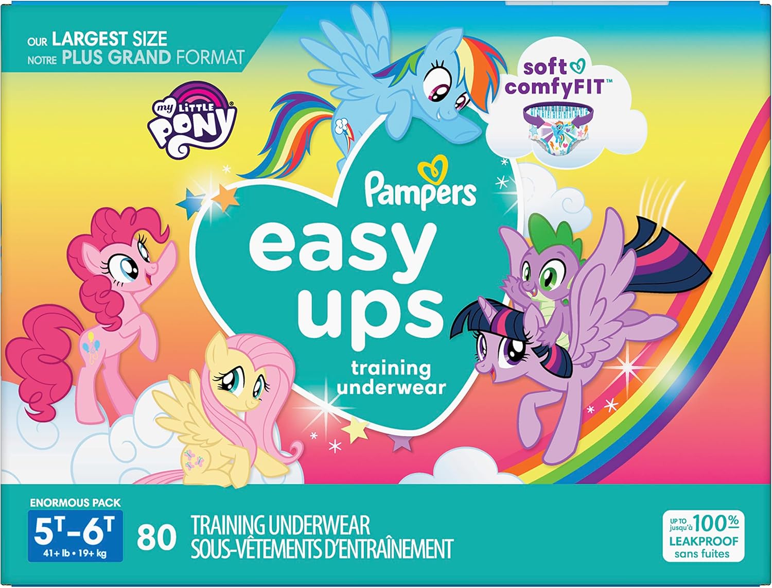 Pampers Easy Ups Boys & Girls Training Pants 5T6T 80 count