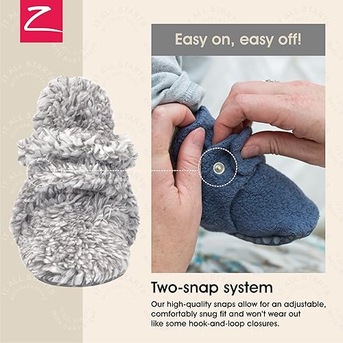 Miniatura 3 de Zutano Botines unisex peludos para bebé con pinzas, forro de algodón orgánico, artículos imprescindibles para la lista de regalos de bebé